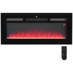 HOMCOM Electric Wall Mounted Fire - 1020mm - Black - 820-345V73BK -Dimplexs Zone uez10618a1840d7a6.jpg
