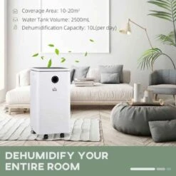 HOMCOM 10L Smart App Control Dehumidifier - White - 821-022V70WT -Dimplexs Zone unz88c189f3a6b86f.jpg