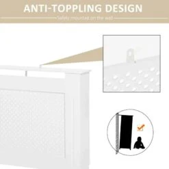 HOMCOM Grill Style Radiator Cover - White - 820-063 -Dimplexs Zone uou2e917dc5795247.jpg