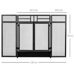 HOMCOM 3-Panel Folding Fireplace Screen With Door - Black - 820-237 19 HOMCOM 3-Panel Folding Fireplace Screen With Door - Black - 820-237 -Dimplexs Zone usda1218515604a90.jpg