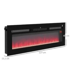 HOMCOM Electric Wall Mounted Fire - 1270mm - Black - 820-345V74BK -Dimplexs Zone usr4c518a1840d7fd.jpg