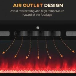 HOMCOM Electric Wall Mounted Fire - 1270mm - Black - 820-345V74BK -Dimplexs Zone v8xde018a1840d7fd.jpg