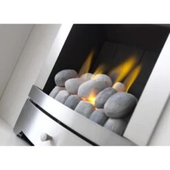 Valor Seattle Slimline Hotbox Gas Fire - Brushed Chrome - 0595603 -Dimplexs Zone v a valor 0595603 seattle slimline gas fire closeup