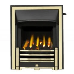 Valor Trueflame Full Depth Homeflame High Efficiency Gas Fire - Half Trim Brass - 0596162