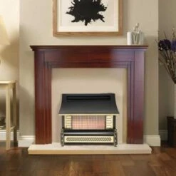 Valor Robinson Willey Sahara Radiant Outset Gas Fire - Pewter & Brass - A97006