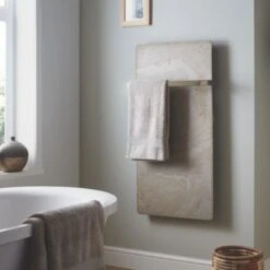 Towelrads Vetro Stone Frame - Electric Radiator 1000x500mm - Travertine - 128052