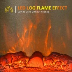 HOMCOM Electric Stove Fire Heater - Black - 820-341V70BK -Dimplexs Zone vl8a091838c18d861.jpg