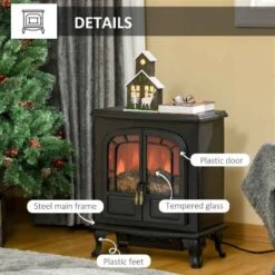 HOMCOM Two Door Electric Fireplace Heater - Black - 820-217V70 19 HOMCOM Two Door Electric Fireplace Heater - Black - 820-217V70 -Dimplexs Zone vsebfb17dc530102b.jpg