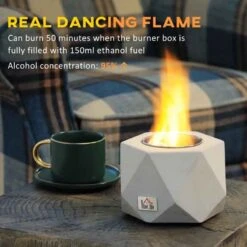 HOMCOM Tabletop Bioethanol Fire - Angular - Grey - 820-331V00GY -Dimplexs Zone vyv88c182d7da457c.jpg