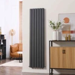 HOMCOM Vertical Water Filled Double Panel Radiator - 456x1800mm Grey - 820-316V00GY -Dimplexs Zone w3s6ff182d2b3ed55.jpg
