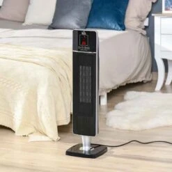 HOMCOM Oscillating Tower Heater With Remote Control - Black - 820-250V70 -Dimplexs Zone wfzf2b17dc341ba06.jpg