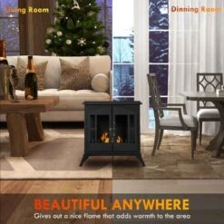 HOMCOM Bioethanol Stove Fire Heater - Black - 820-361V00BK -Dimplexs Zone wom2941894f9fba4a.jpg