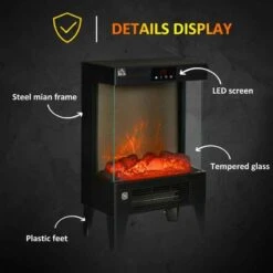HOMCOM Electric Stove Fire Heater - Black - 820-341V70BK -Dimplexs Zone wrc7561838c18d861.jpg