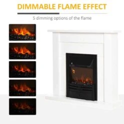 HOMCOM Electric Fire & Fireplace Suite - White - 820-176V70 -Dimplexs Zone x09a0917ea4b89fe4.jpg