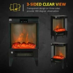HOMCOM Electric Stove Fire Heater - Black - 820-341V70BK -Dimplexs Zone x3x88c1838c18d861.jpg