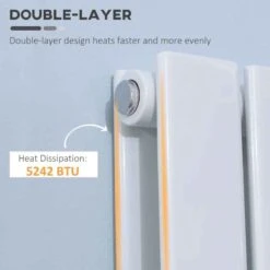 HOMCOM Vertical Water Filled Double Panel Radiator 460x1600mm White - 820-315V00WT -Dimplexs Zone xge88c182e74d594c.jpg