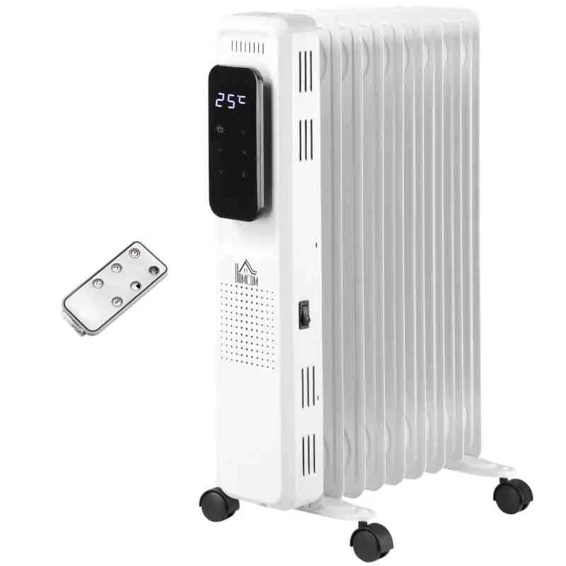 HOMCOM Oil Filled Electric Radiator - 9 Fin - White - 820-261V70 10 HOMCOM Oil Filled Electric Radiator - 9 Fin - White - 820-261V70 - Image 8