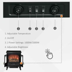 HOMCOM Two Door Electric Fireplace Heater - Black - 820-217V70 20 HOMCOM Two Door Electric Fireplace Heater - Black - 820-217V70 -Dimplexs Zone xtyb4717dc530102b.jpg