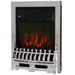 HOMCOM Electric Fireplace With LED Flame - Silver - 820-044 -Dimplexs Zone y5wdaa17ea4b8a16d.jpg