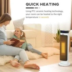 HOMCOM Oscillating Portable Electric Tower Heater - Black - 820-309V70BK -Dimplexs Zone y6388c1824cce9142.jpg