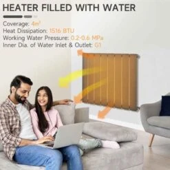 HOMCOM Horizontal Water Filled Single Panel Radiator - 600mm Grey - 820-311V00GY -Dimplexs Zone zq1a09182d2b3eb03.jpg